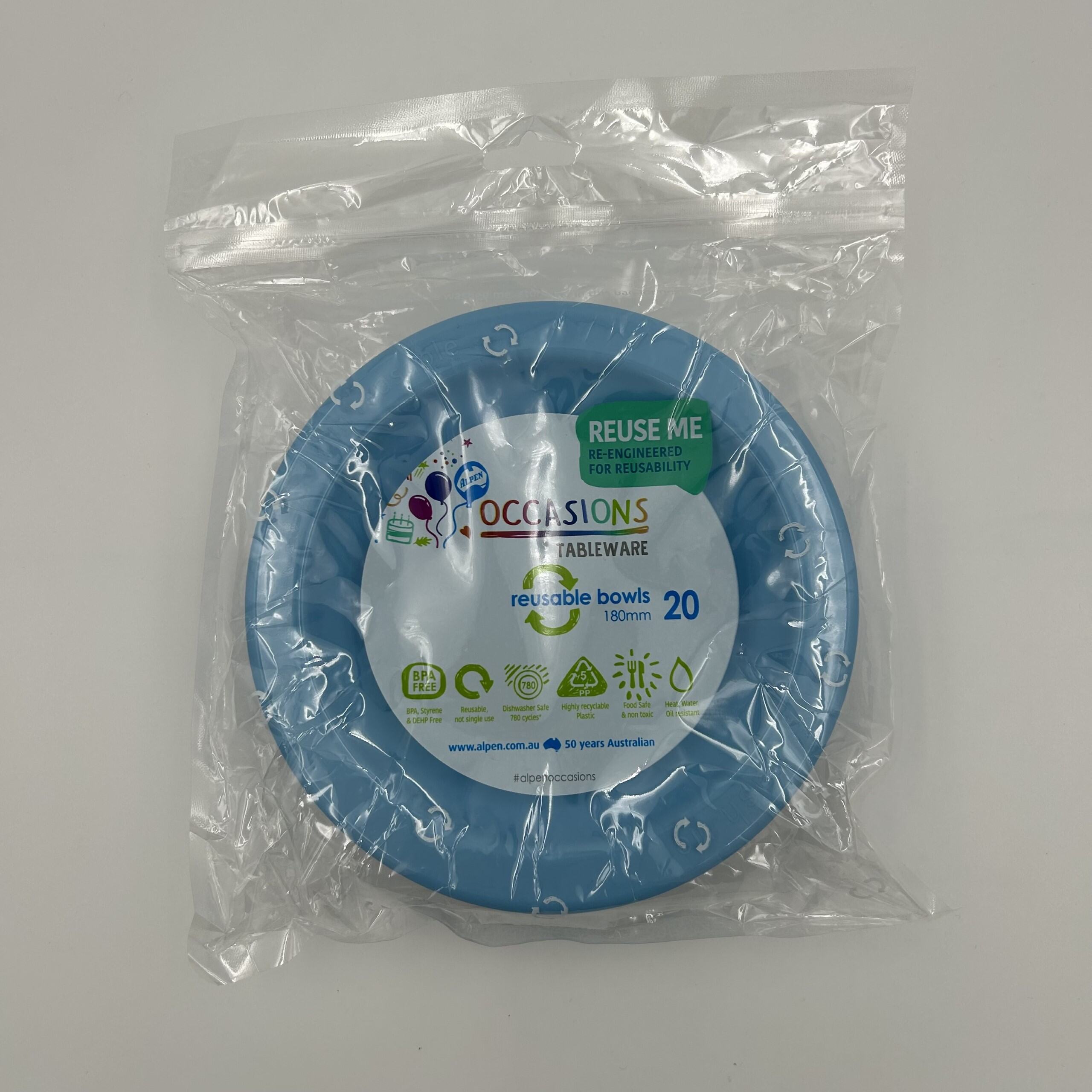Light Blue Plastic Bowl Pack 20 image 0