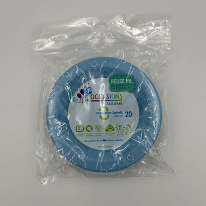 Light Blue Plastic Bowl Pack 20 image 0