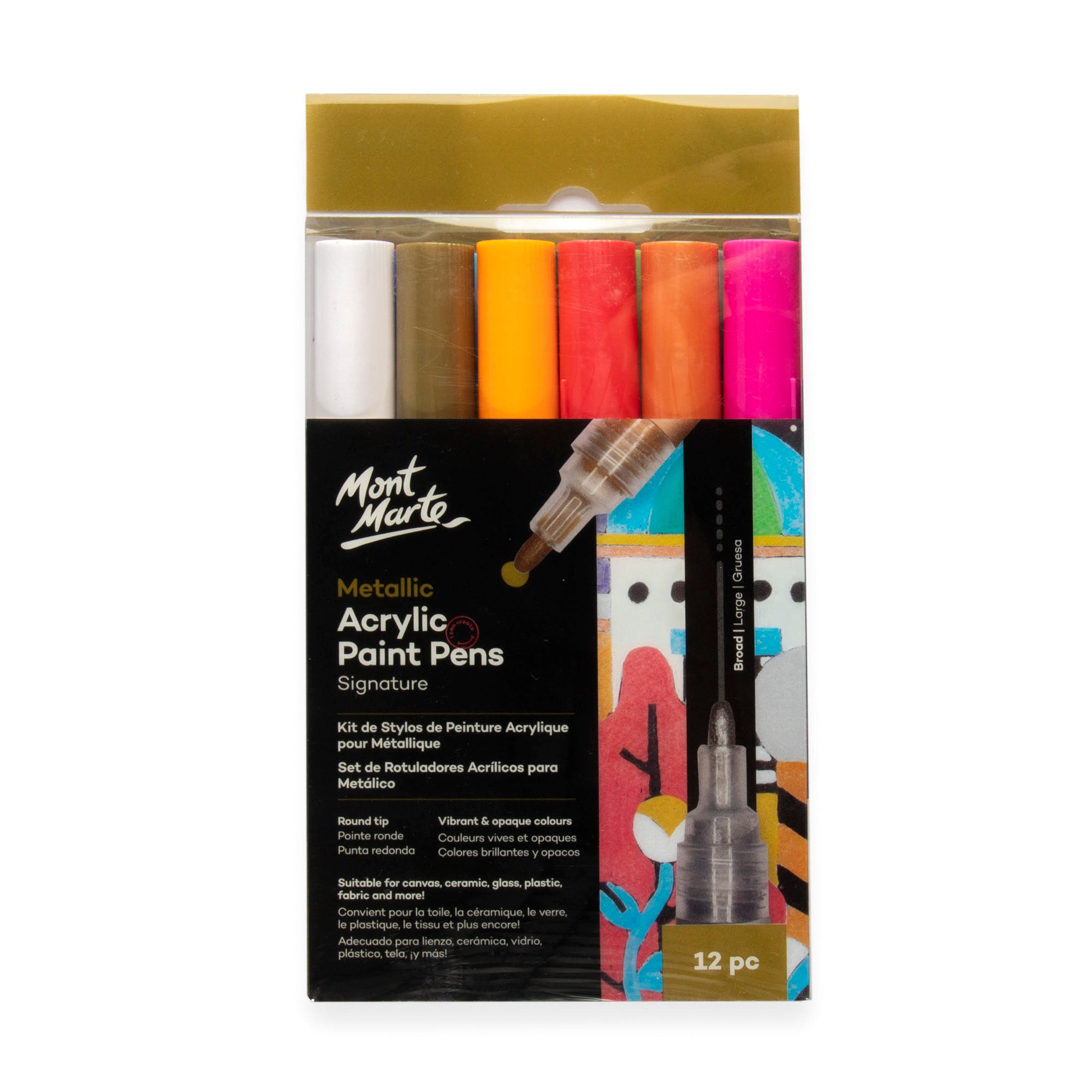 Metallic Acrylic Paint Pens Broad Tip 12pc image 0