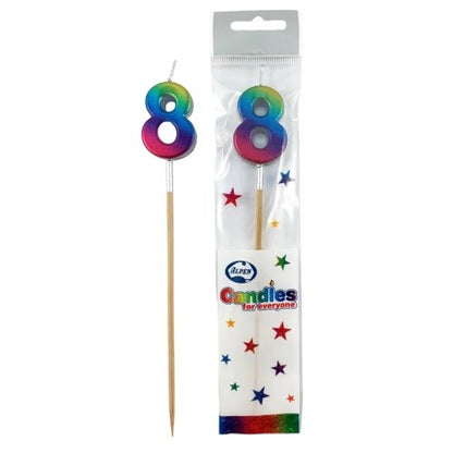 CANDLE RAINBOW METALLIC LONG STICK #8 image 0