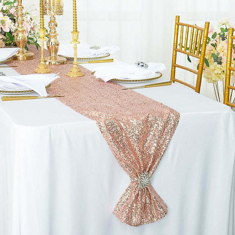 Rose Gold Sequin Table Runner - 1.8m image 0