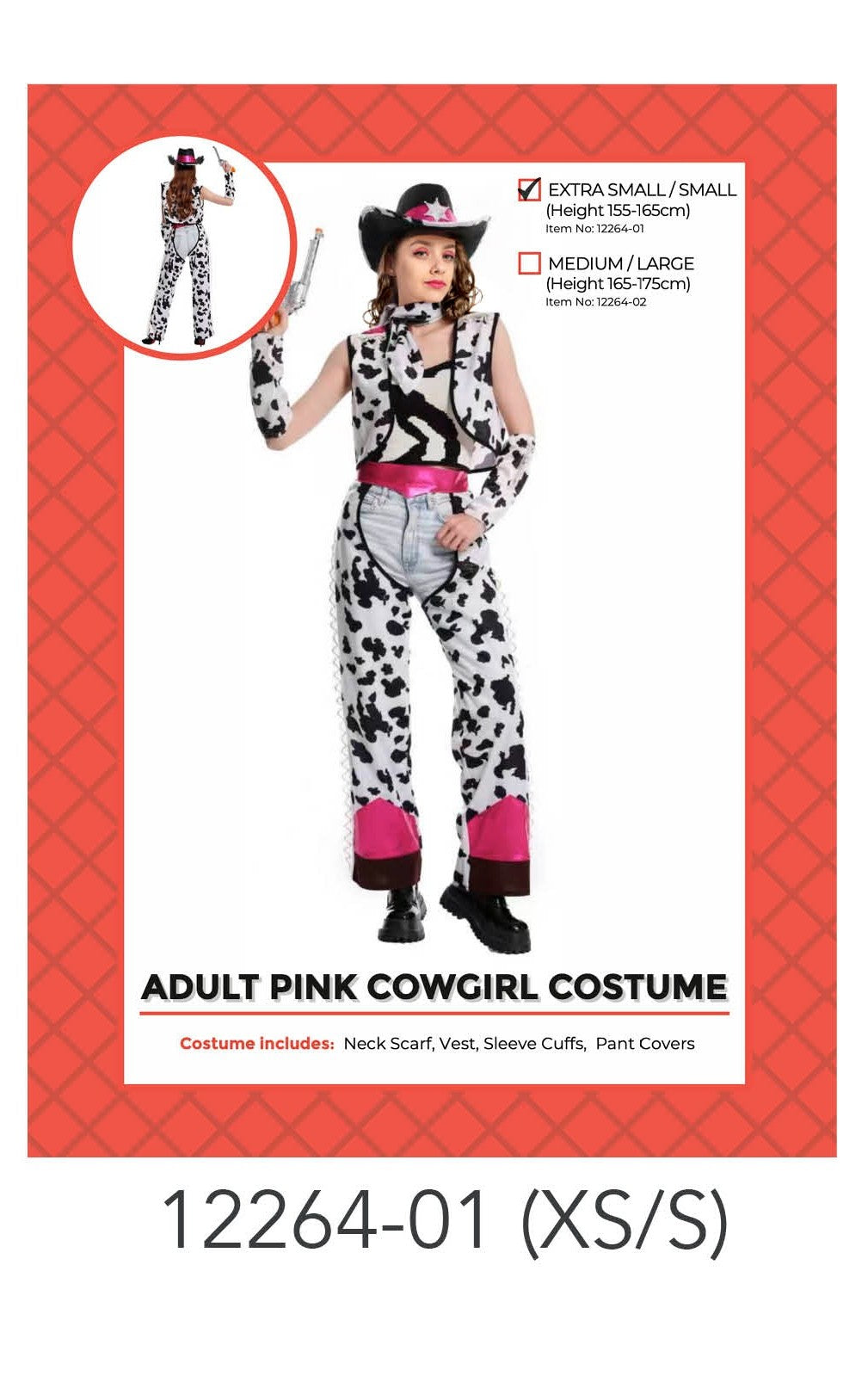 Adult Cowprint Cowgirl Costume XS/S image 0