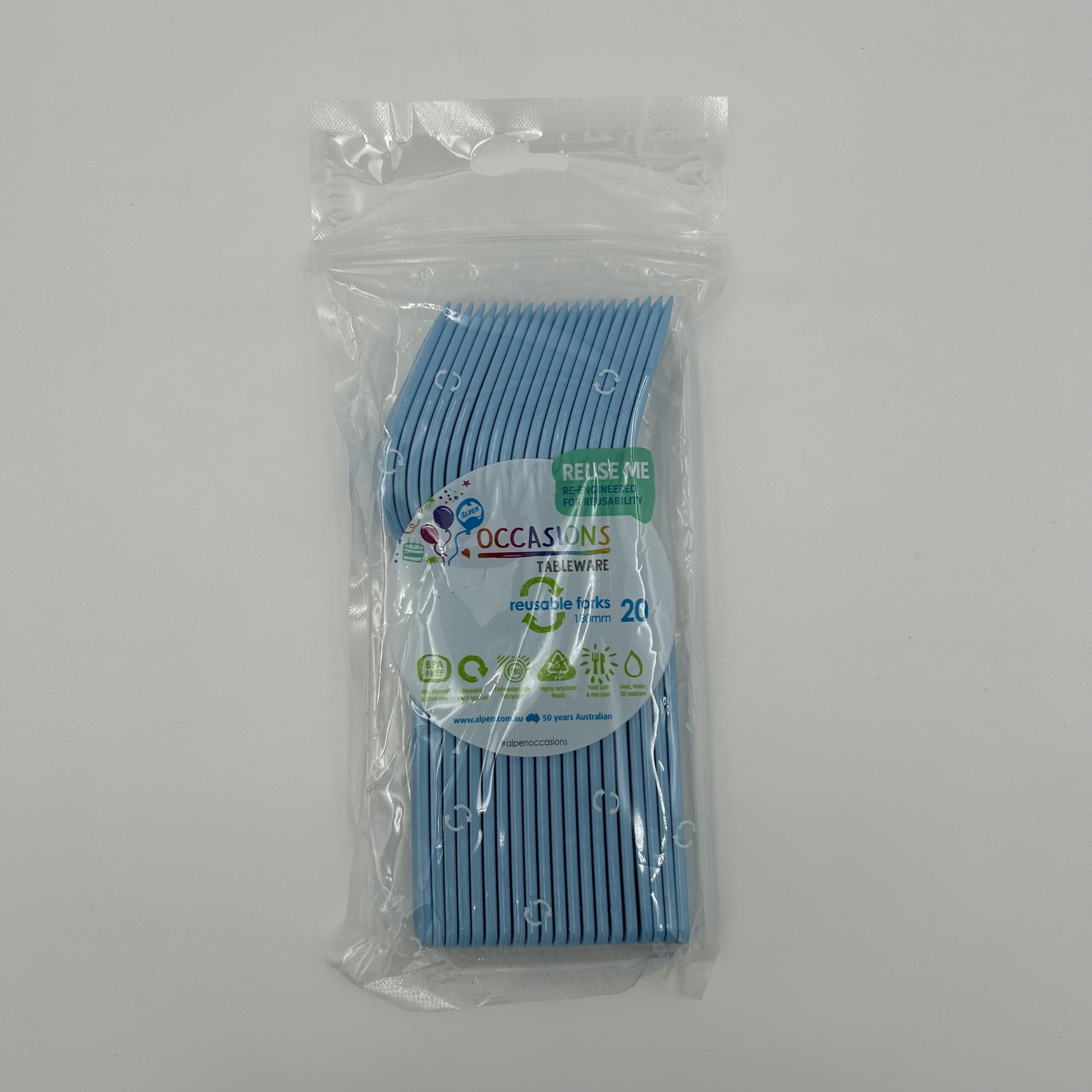Light Blue Plastic Fork Pack 20 image 0