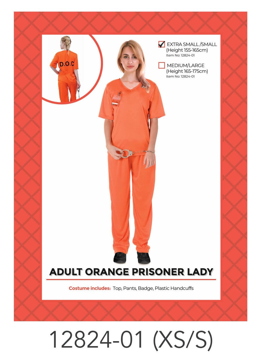 Adult Orange Prisoner Lady Costume (S/M) image 0