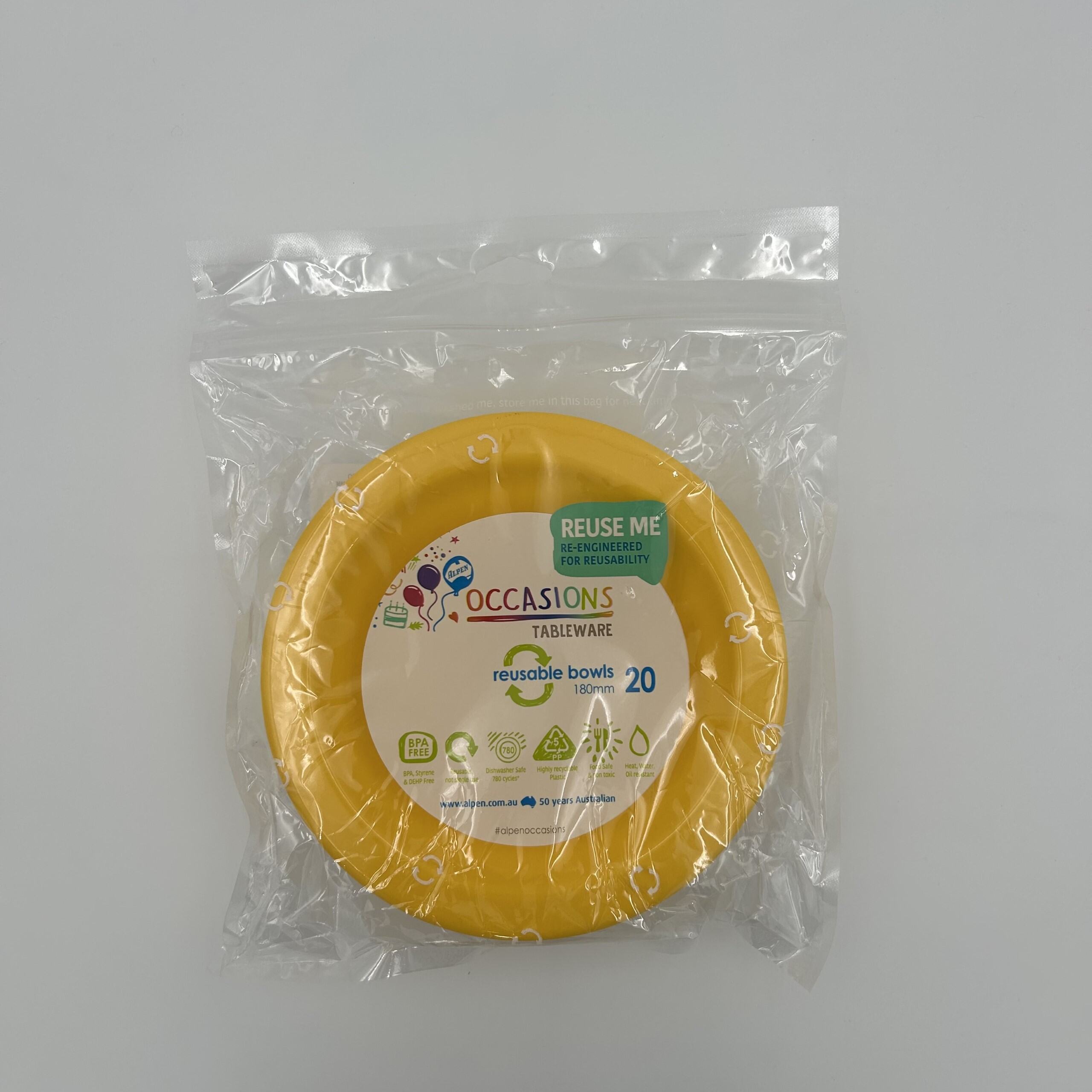 Yellow Plastic Bowl Pack 20 image 0