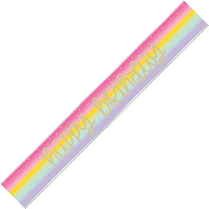RAINBOW STAR HAPPY BDAY FOIL BANNER 2.7M image 0