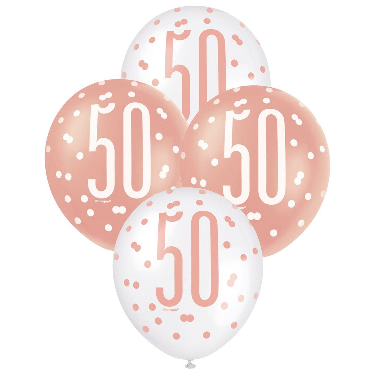 Rose Gold & White Assorted 30cm Latex Balloons - 50 image 0