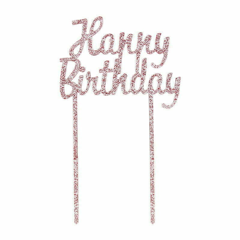 HAPPY BIRTHDAY Cake Picks-pink image 0