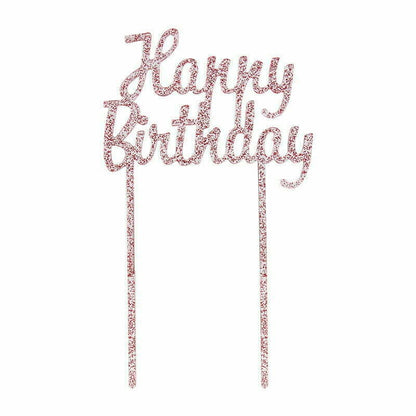 HAPPY BIRTHDAY Cake Picks-pink image 0