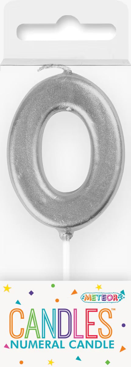 MINI SILVER NUMERAL CANDLE - 0 image 0