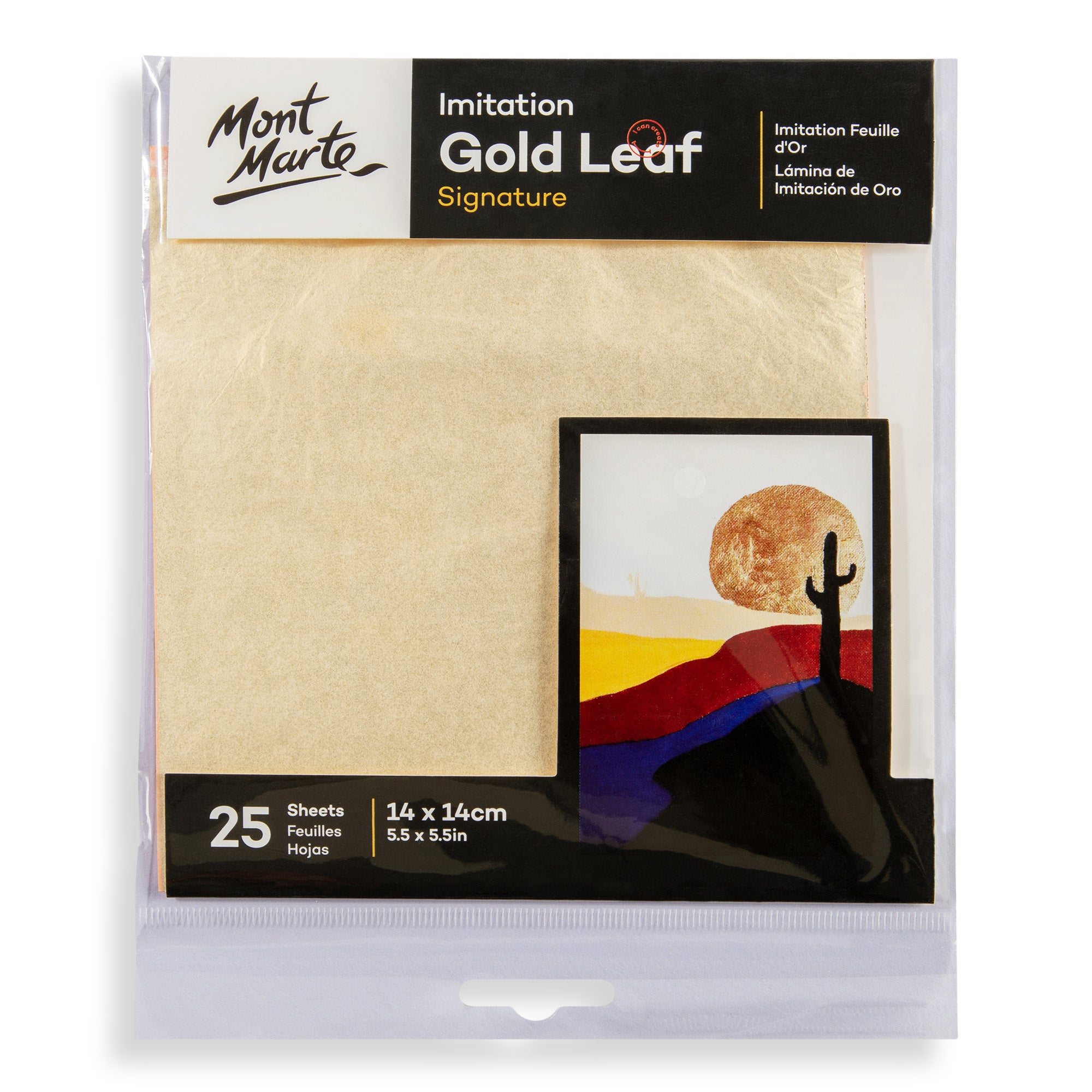 Imitation Gold Leaf 14x14cm 25 sheets image 0
