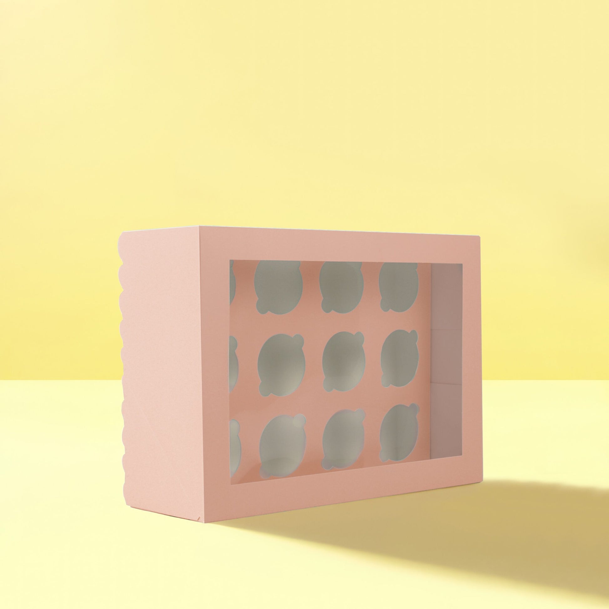 Papyrus Scalloped Tall Cupcake Box (12 hold) - Pastel Pink image 0