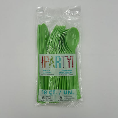 Lime Plastic Assorted Cutlery Pack 18 image 0