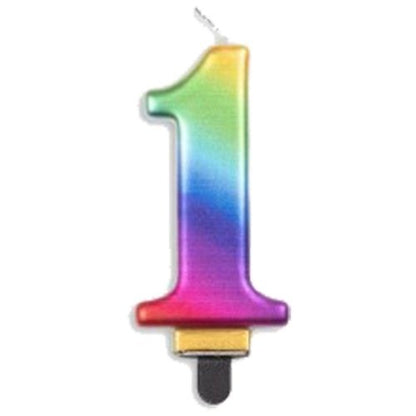 CANDLE NUMERAL JUMBO RAINBOW #1 image 0