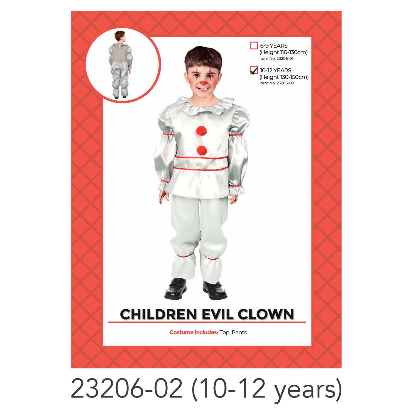 Children Killer Clown boy costume 10-12 years image 0