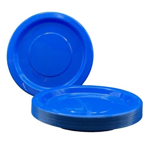 Royal Blue Plastic Dinner Plates Pack 20 image 0