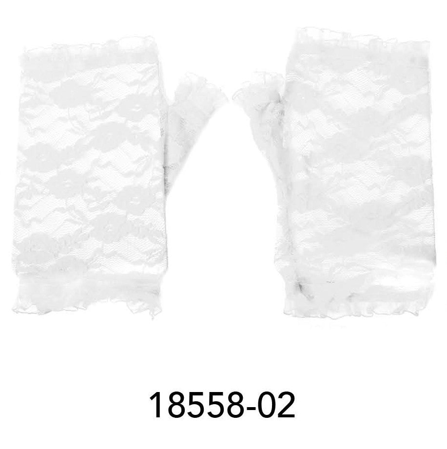 Fingerless Lace Gloves(S) (White) image 0