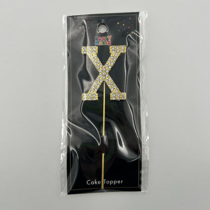 Gold Letter Cake Topper - X image 0