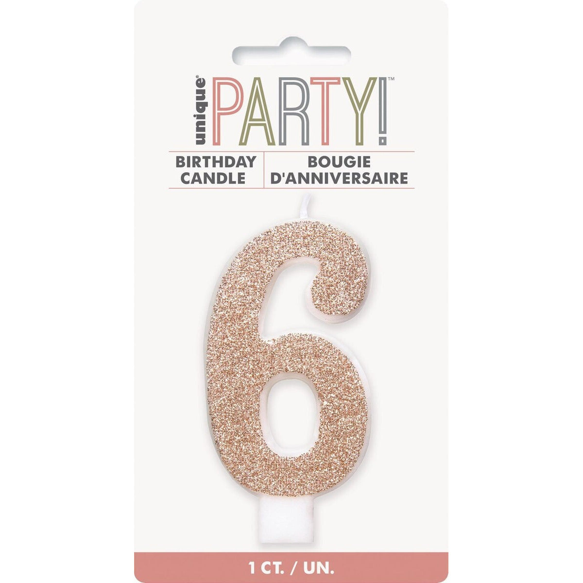 NUMERAL CANDLE 6 - ROSEGOLD image 0