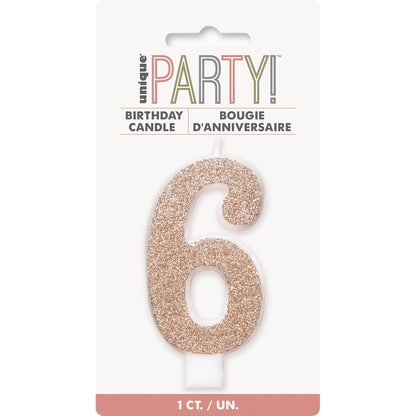NUMERAL CANDLE 6 - ROSEGOLD image 0