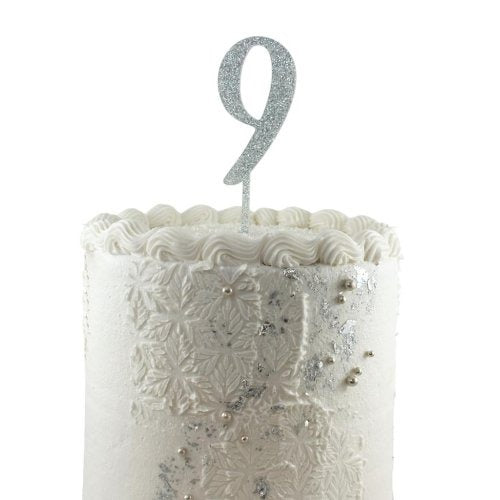 CAKE TOPPER GLITTER SILVER #9 image 0