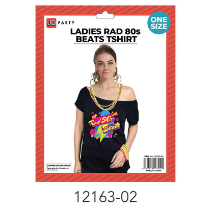 Adult 80s Girls Tshirt (Rad 80s beats) image 0