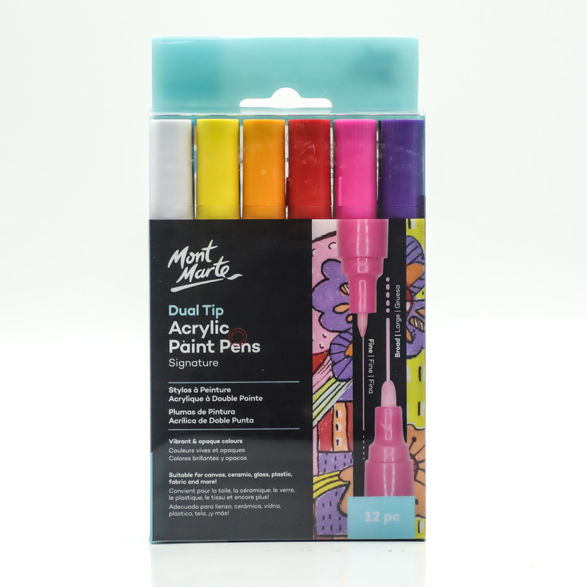 Acrylic Paint Pens Dual Tip Fine/Broad 12pc image 0