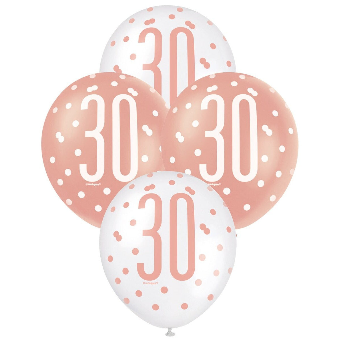 Rose Gold & White Assorted 30cm Latex Balloons - 30 image 0
