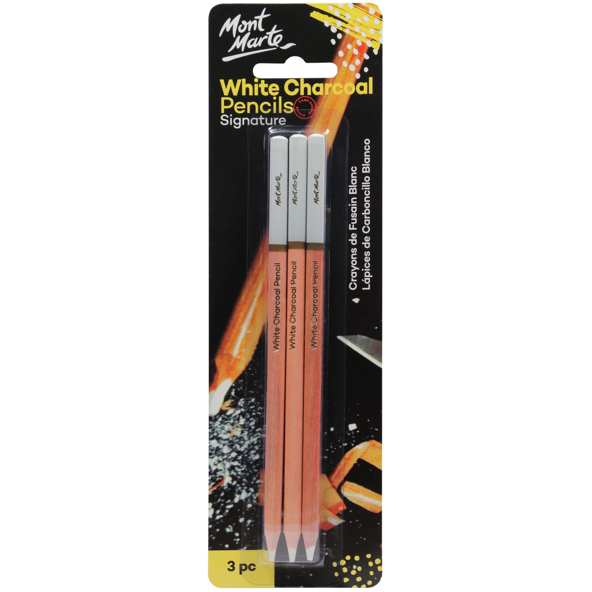 White Charcoal Pencils 3pc image 0