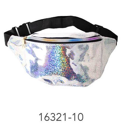 Iridescent Fanny Pack Bum Bag (Silver Hologram) image 0