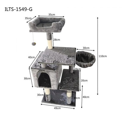 Purrfect Cat Pole Multi Level 49*40*110cm Grey image 0