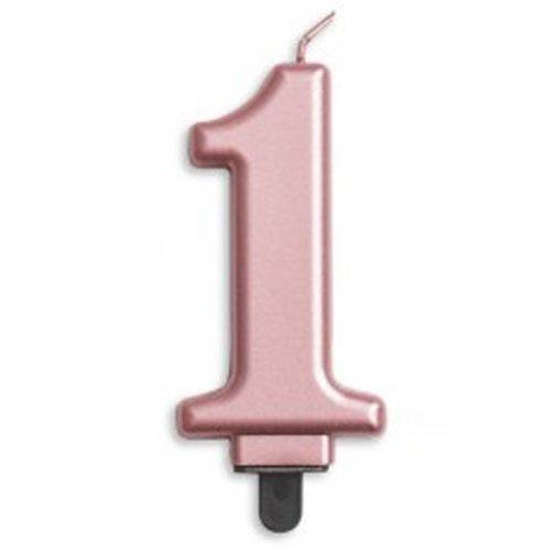 CANDLE NUMERAL JUMBO ROSEGOLD #1 image 0