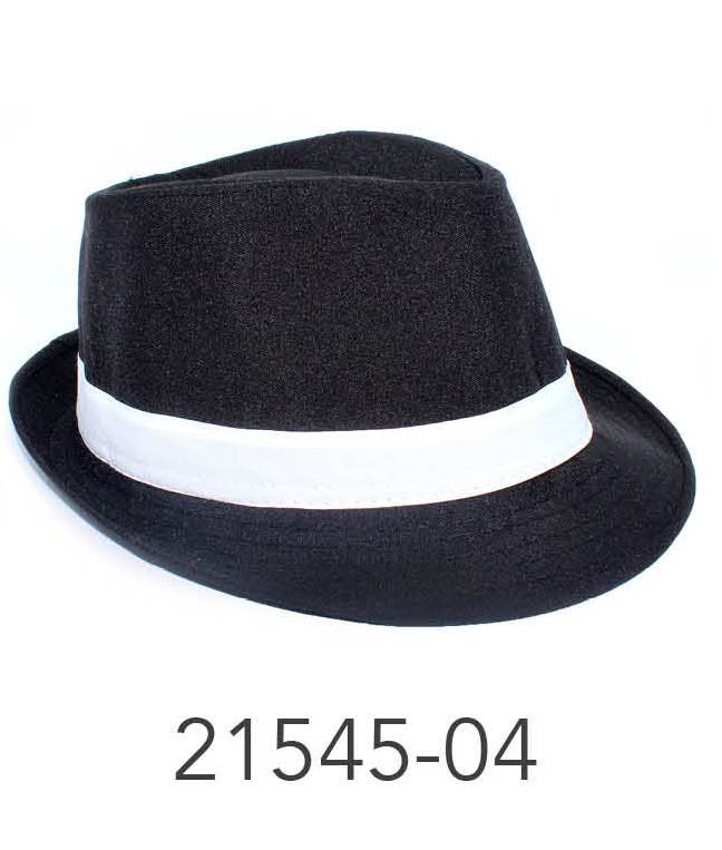 Trilby Hat (Black With White Ribbon) image 0
