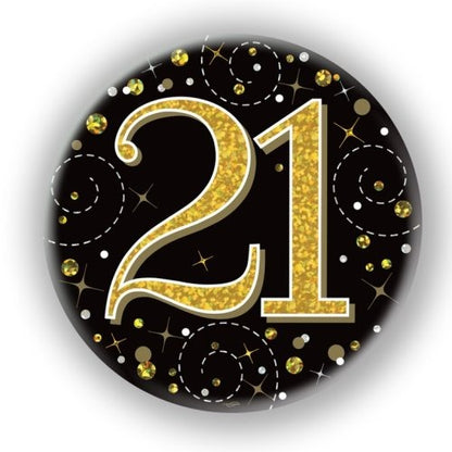 Sparkling Fizz Black & Gold Badge 75mm #21 image 0