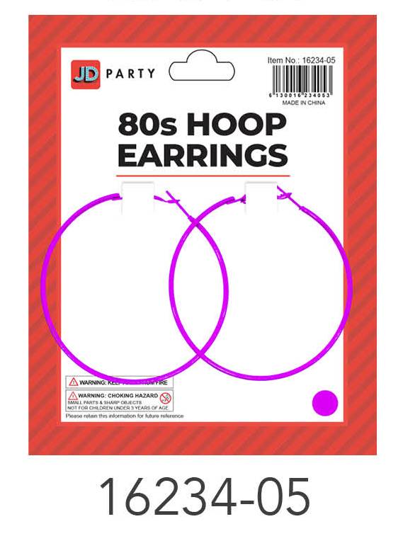80s Hoop Earrings (Purple) image 0