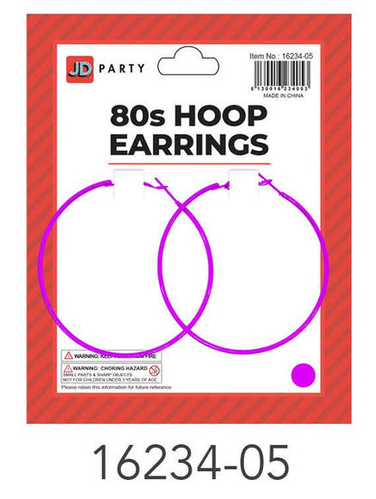 80s Hoop Earrings (Purple) image 0