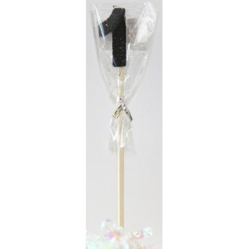 CANDLE BLACK GLITTER LONG STICK #1 image 0