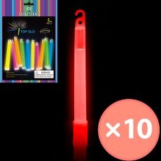 Glowstick 6" on String Red 10pcs image 0