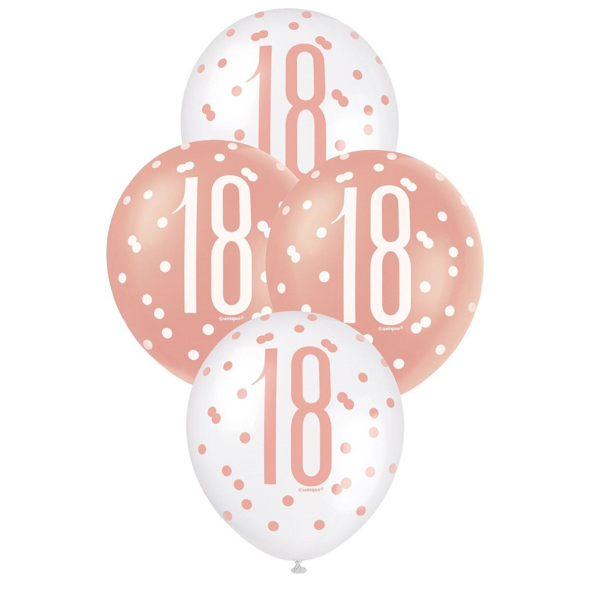 Rose Gold & White Assorted 30cm Latex Balloons - 18 image 0