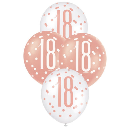 Rose Gold & White Assorted 30cm Latex Balloons - 18 image 0