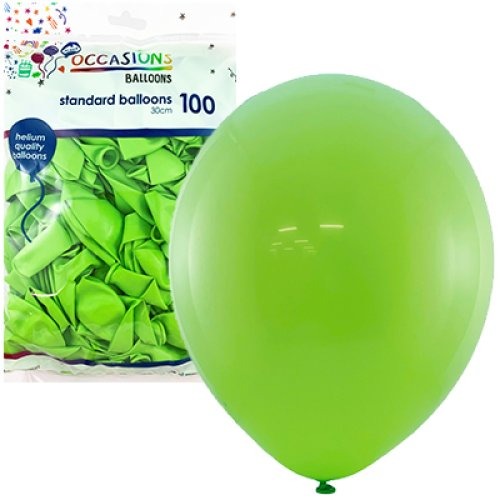 Standard 30cm Latex Balloons 100pk - Lime image 0
