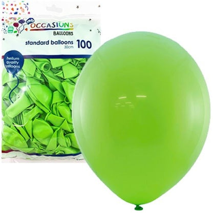 Standard 30cm Latex Balloons 100pk - Lime image 0