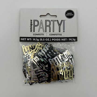 Black Happy Birthday Table Confetti 14g image 0