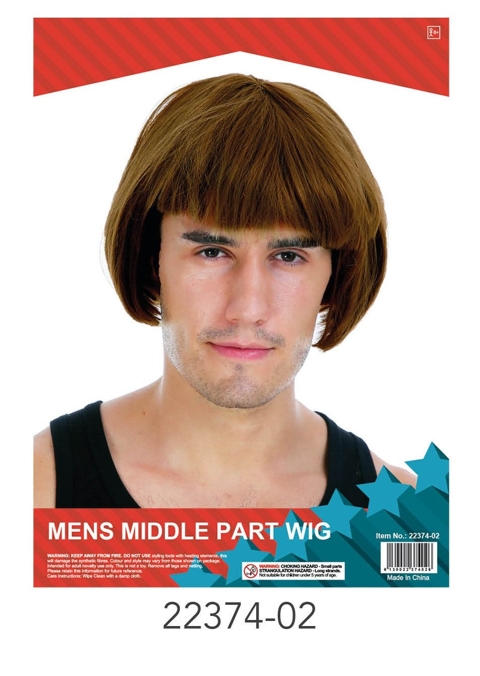Mens Fringed Wig (Brown) image 0