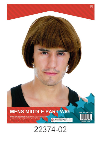 Mens Fringed Wig (Brown) image 0