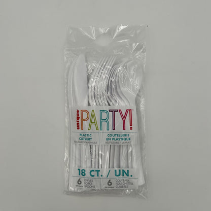 White Plastic Assorted Cutlery Pack 18 image 0