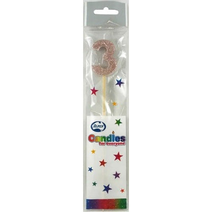 CANDLE ROSEGOLD GLITTER LONG STICK #3 image 0