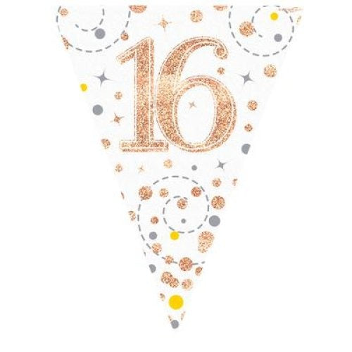Sparkling Fizz Rose Gold Flag Bunting 3.9m #16 image 0