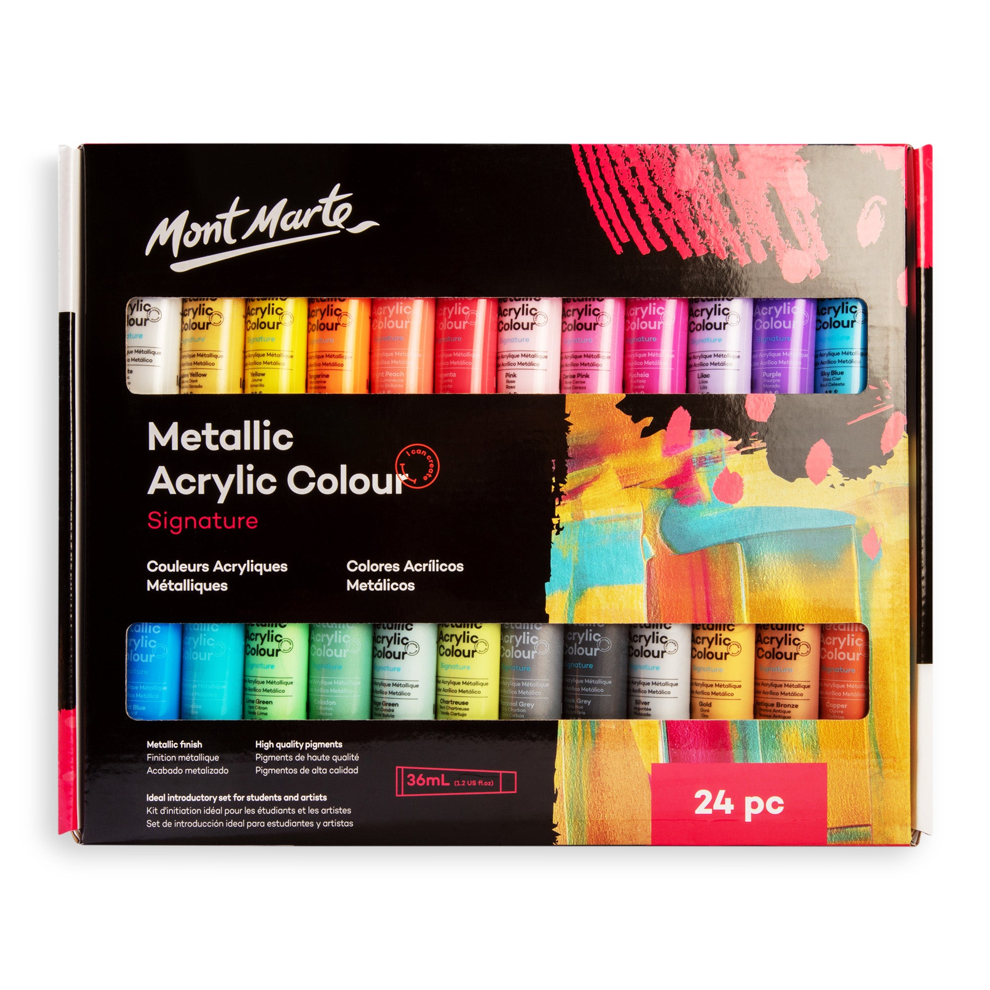 Metallic Acrylic Colour Paint Set 24pc x 36ml image 0