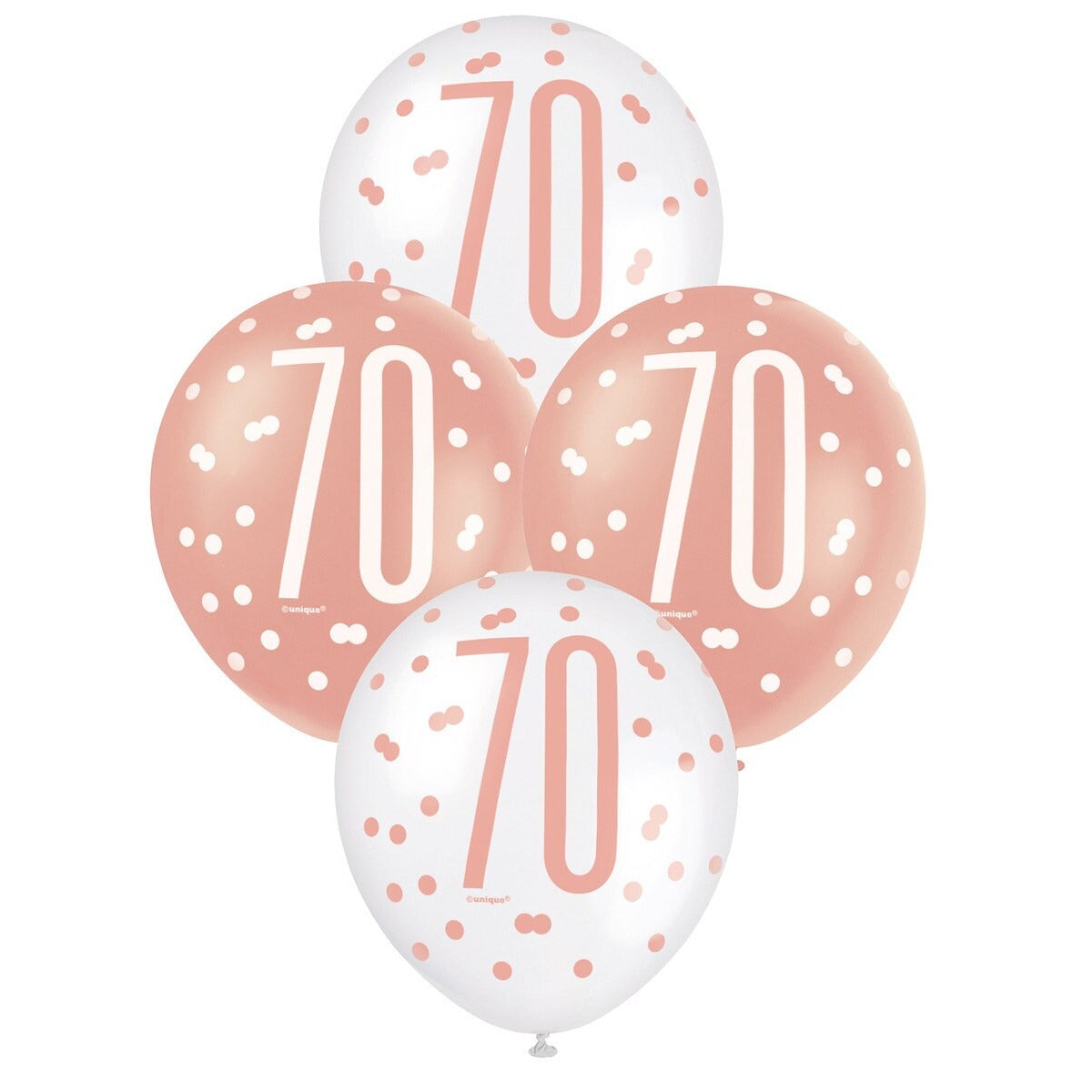 Rose Gold & White Assorted 30cm Latex Balloons - 70 image 0
